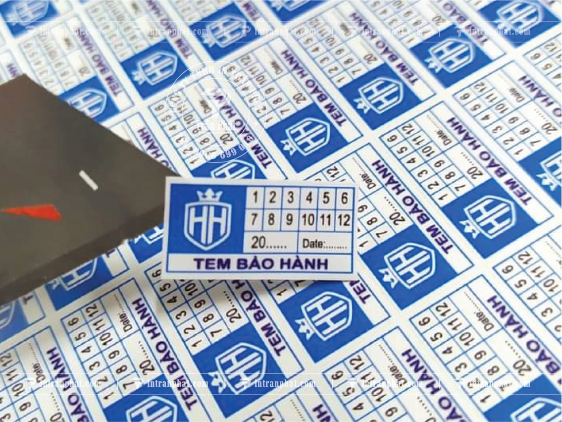MẪU TEM BẢO HÀNH CHỮ NHẬT